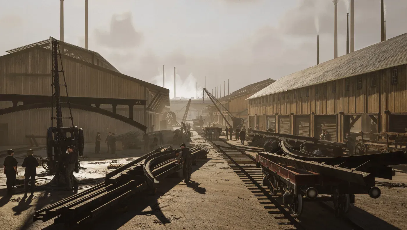 Gustave Eiffel dans ses ateliers, reconstitué par Timescope