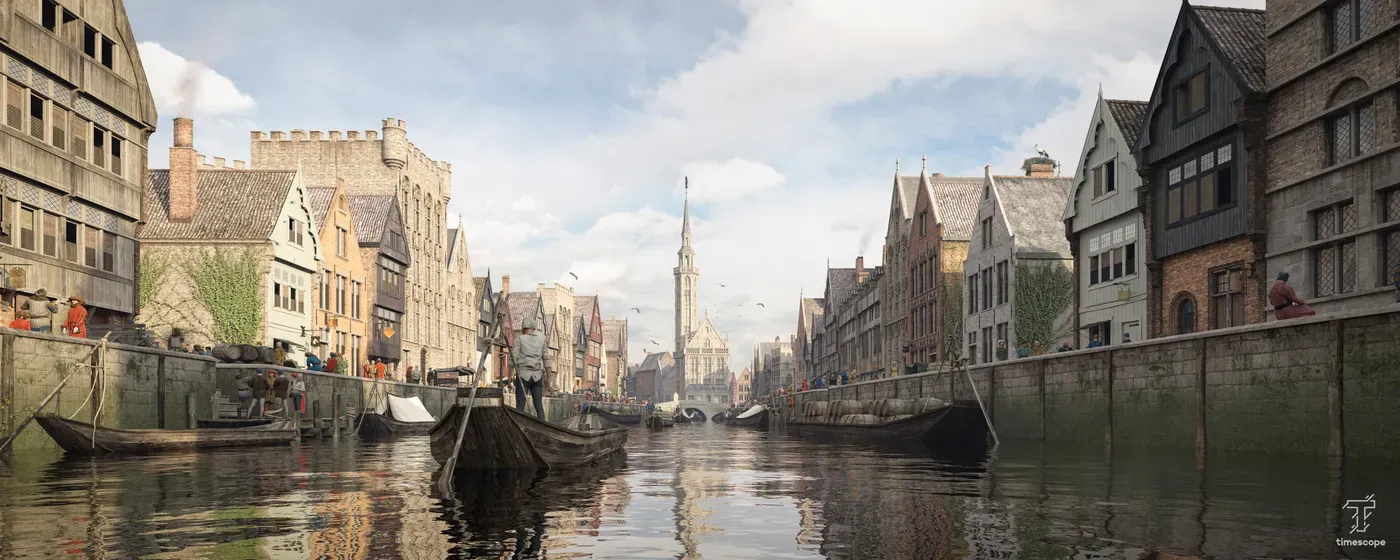 Timescope 3D reconstruction: the medieval port of Bruges on the Zwin