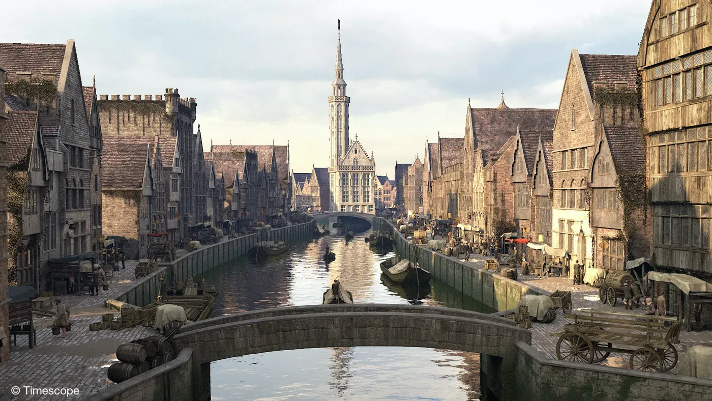 Timescope 3D reconstruction for the lost Zwin harbours route