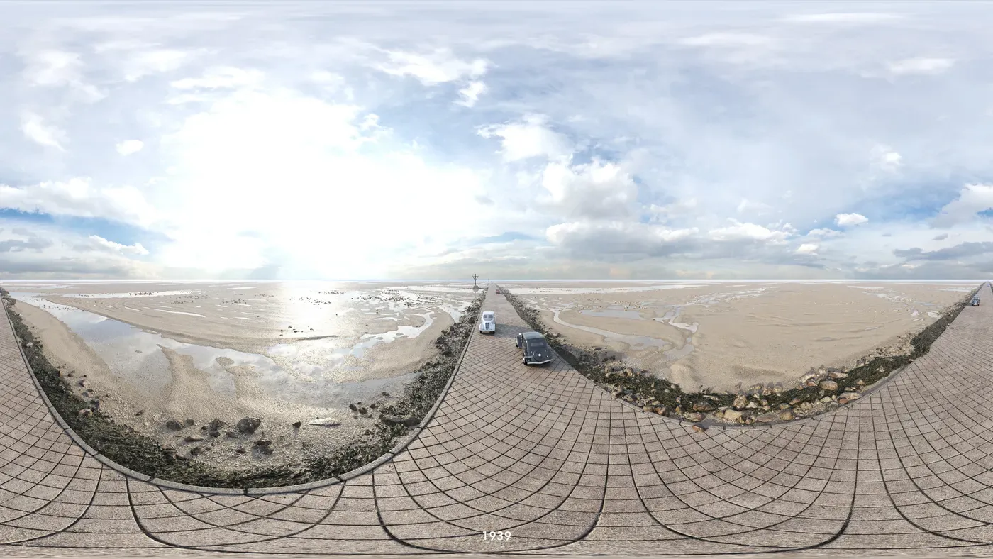 Reconstitution 3D Timescope : le passage du Gois en 1939