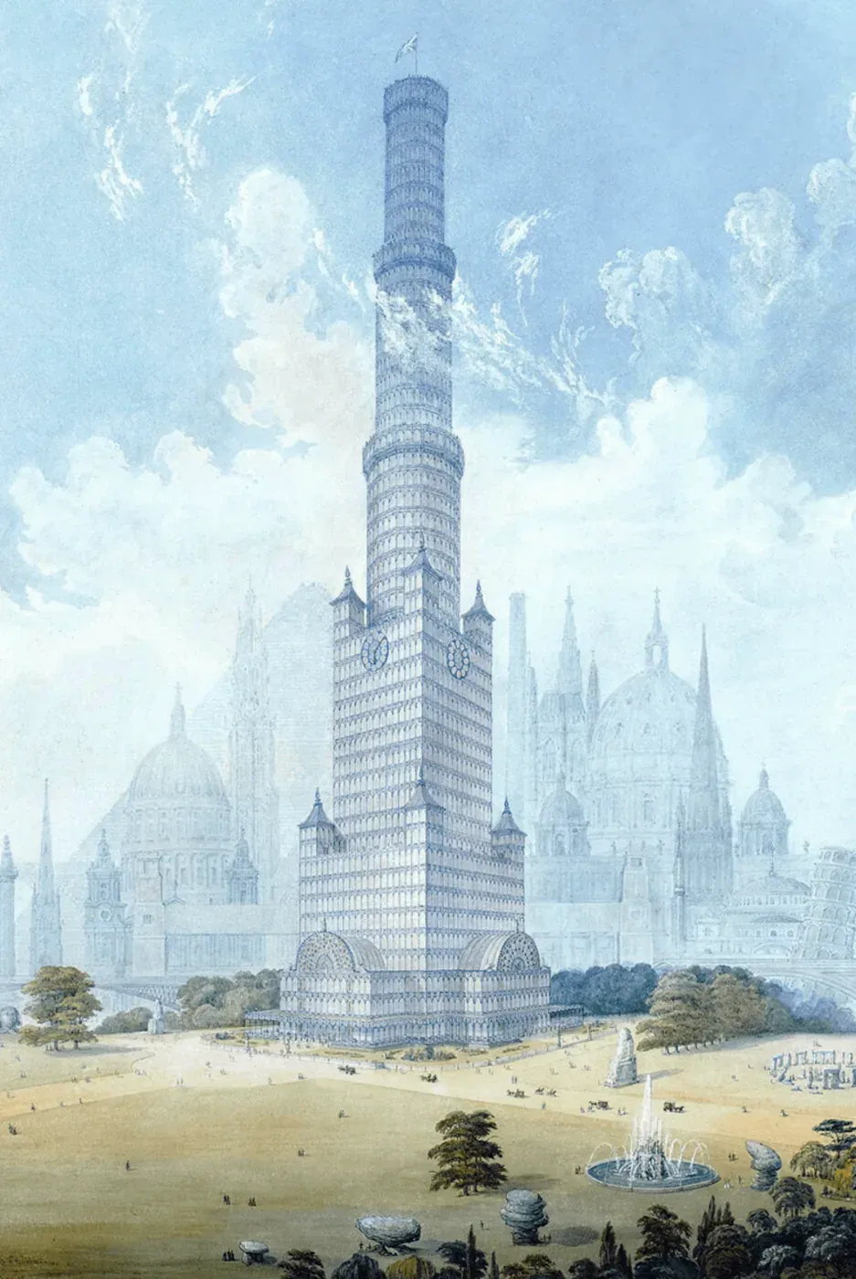 Projet de Glass Tower de Charles Burton, 1851
