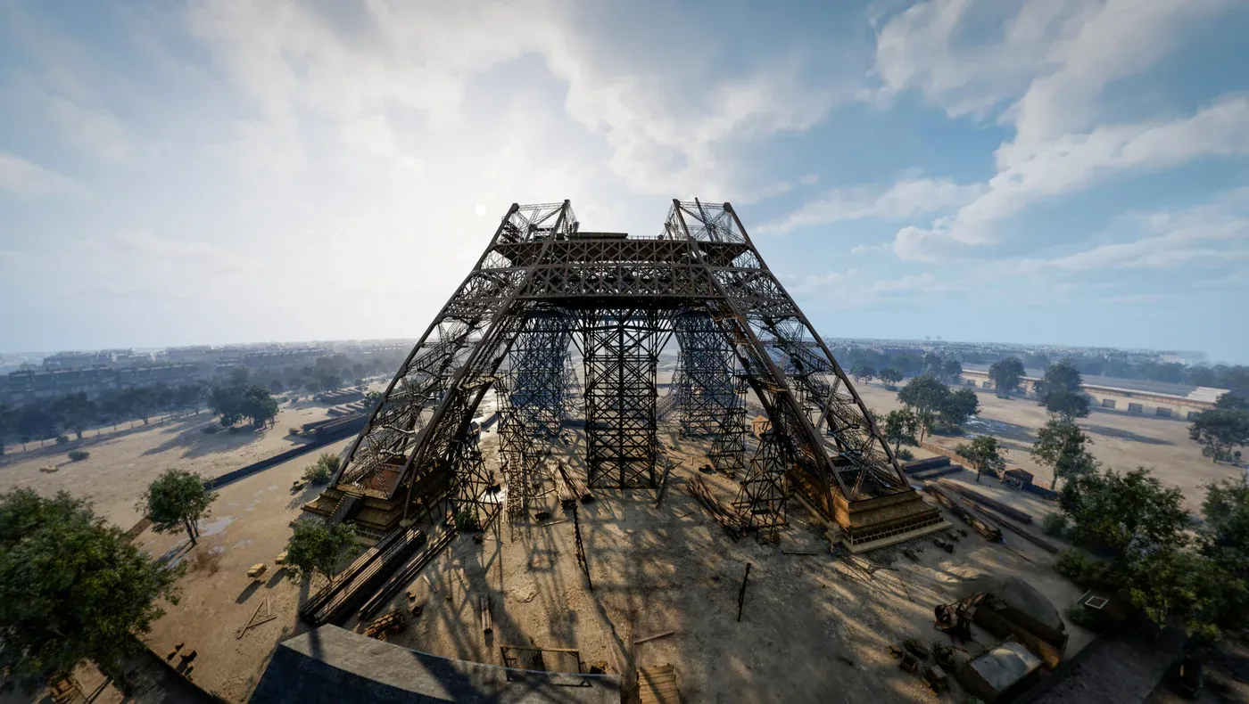 Le chantier de la Tour Eiffel — reconstitution 3D Timescope