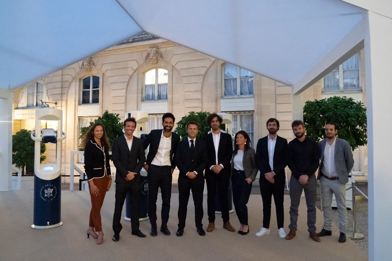 L'équipe Timescope autour du président de la République au palais de l'Élysée, Journées européennes du patrimoine 2022