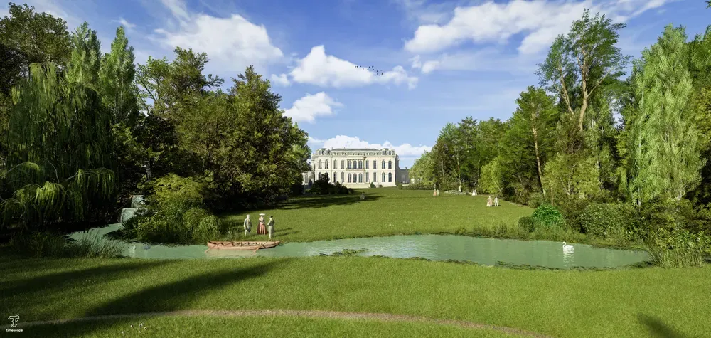 Reconstrucción 3D de Timescope: los jardines del Elíseo en 1786, antes de la Revolución