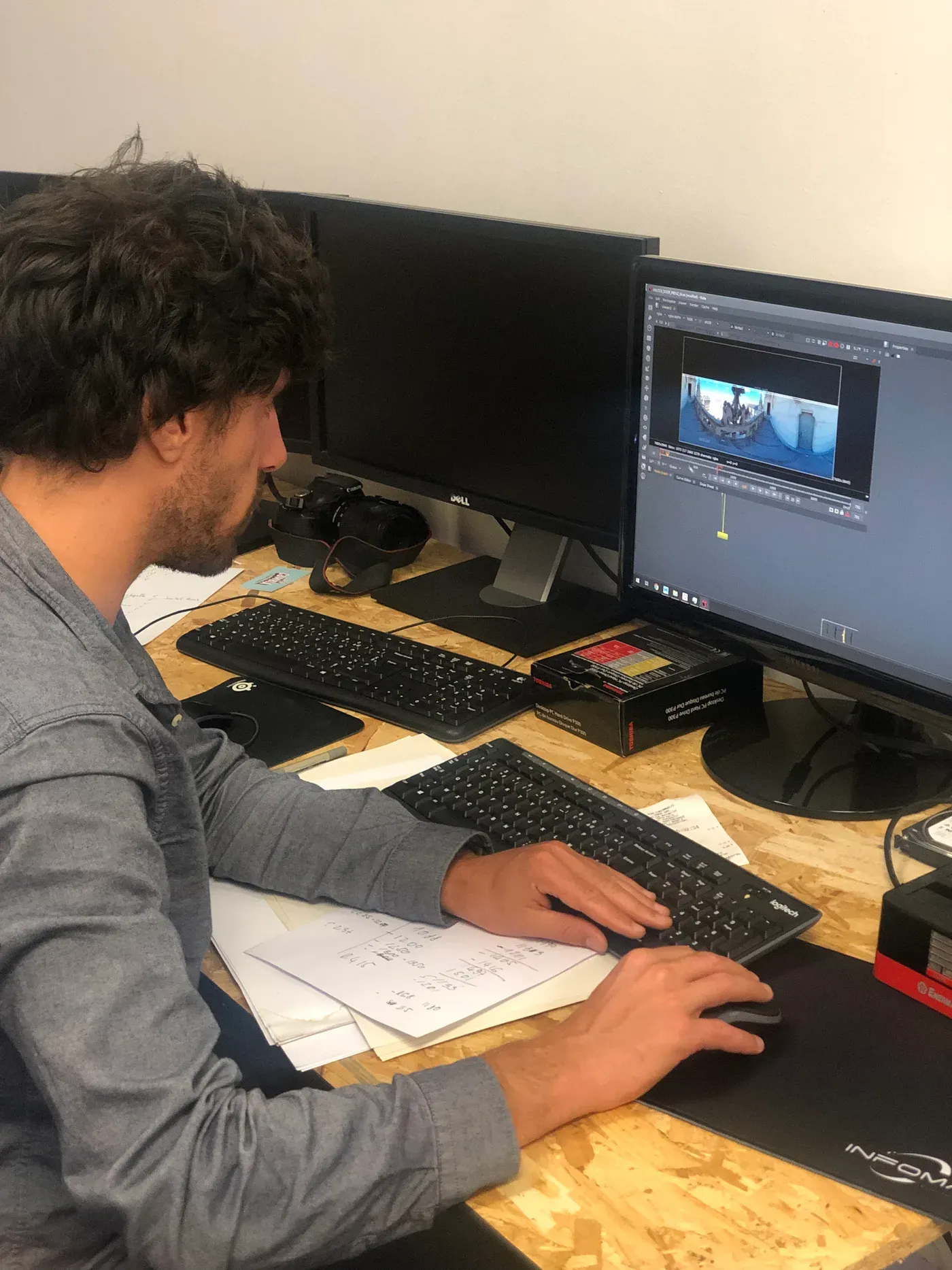 Compositing d'une reconstitution 3D au studio, héritier de MirageLab
