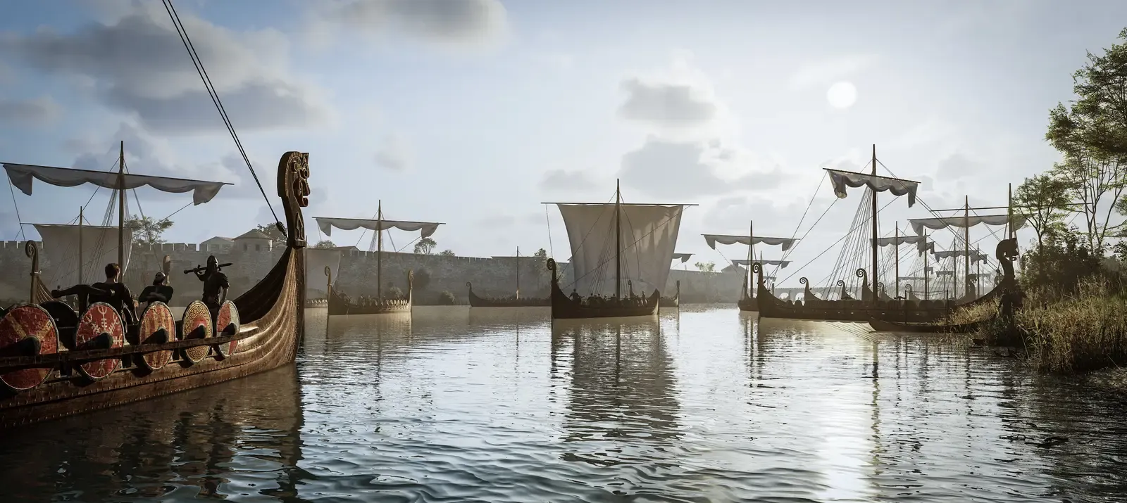 Le siège de Paris par les drakkars vikings en 885, devant l’île de la Cité fortifiée